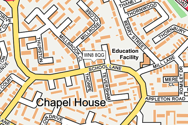 WN8 8QG map - OS OpenMap – Local (Ordnance Survey) WN8 8QG map - OS OpenMap – Local (Ordnance Survey)