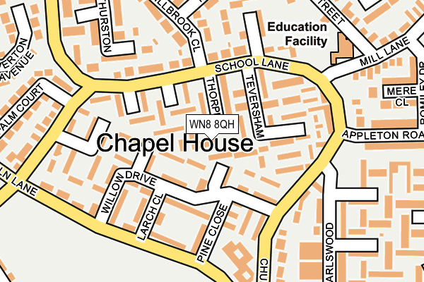 WN8 8QH map - OS OpenMap – Local (Ordnance Survey) WN8 8QH map - OS OpenMap – Local (Ordnance Survey)