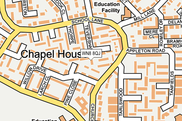 WN8 8QJ map - OS OpenMap – Local (Ordnance Survey) WN8 8QJ map - OS OpenMap – Local (Ordnance Survey)