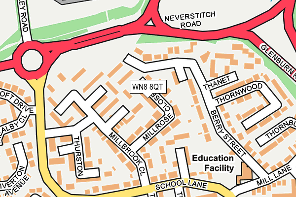 WN8 8QT map - OS OpenMap – Local (Ordnance Survey) WN8 8QT map - OS OpenMap – Local (Ordnance Survey)