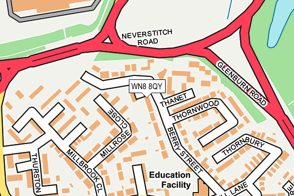 WN8 8QY map - OS OpenMap – Local (Ordnance Survey) WN8 8QY map - OS OpenMap – Local (Ordnance Survey)