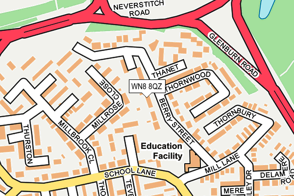 WN8 8QZ map - OS OpenMap – Local (Ordnance Survey) WN8 8QZ map - OS OpenMap – Local (Ordnance Survey)