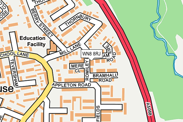 WN8 8RJ map - OS OpenMap – Local (Ordnance Survey) WN8 8RJ map - OS OpenMap – Local (Ordnance Survey)