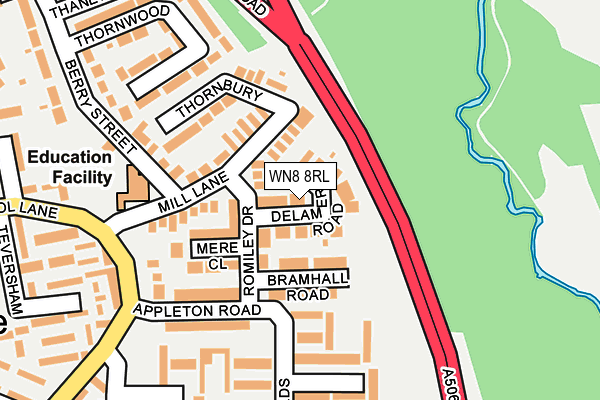 WN8 8RL map - OS OpenMap – Local (Ordnance Survey) WN8 8RL map - OS OpenMap – Local (Ordnance Survey)