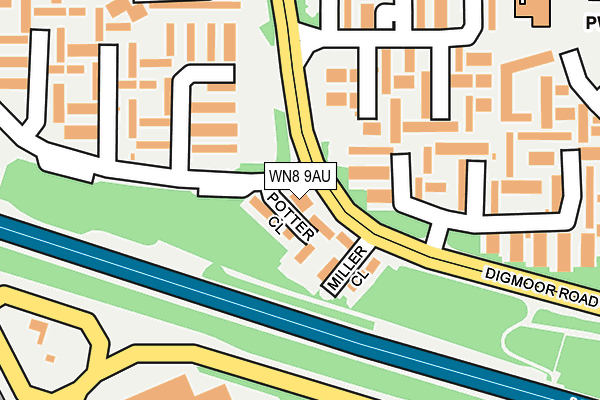 WN8 9AU map - OS OpenMap – Local (Ordnance Survey) WN8 9AU map - OS OpenMap – Local (Ordnance Survey)