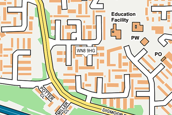 WN8 9HG map - OS OpenMap – Local (Ordnance Survey) WN8 9HG map - OS OpenMap – Local (Ordnance Survey)