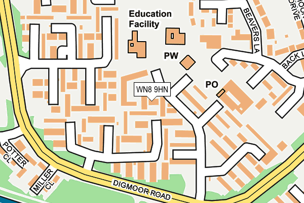 WN8 9HN map - OS OpenMap – Local (Ordnance Survey) WN8 9HN map - OS OpenMap – Local (Ordnance Survey)