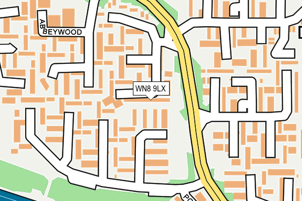 WN8 9LX map - OS OpenMap – Local (Ordnance Survey) WN8 9LX map - OS OpenMap – Local (Ordnance Survey)