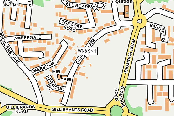 WN8 9NH map - OS OpenMap – Local (Ordnance Survey)