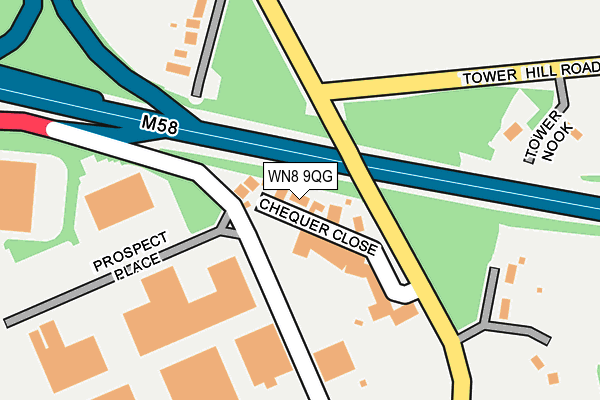 WN8 9QG map - OS OpenMap – Local (Ordnance Survey) WN8 9QG map - OS OpenMap – Local (Ordnance Survey)