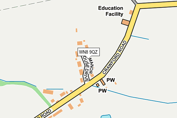 WN8 9QZ map - OS OpenMap – Local (Ordnance Survey)