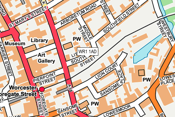 WR1 1AD map - OS OpenMap – Local (Ordnance Survey) WR1 1AD map - OS OpenMap – Local (Ordnance Survey)