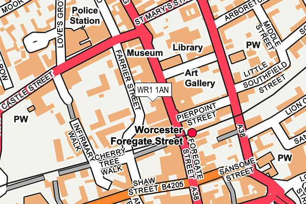 WR1 1AN map - OS OpenMap – Local (Ordnance Survey) WR1 1AN map - OS OpenMap – Local (Ordnance Survey)