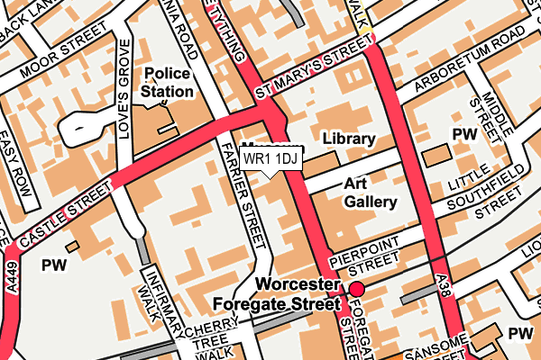WR1 1DJ map - OS OpenMap – Local (Ordnance Survey)