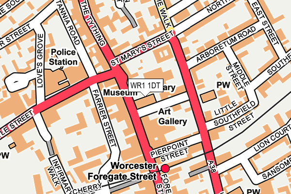 WR1 1DT map - OS OpenMap – Local (Ordnance Survey)