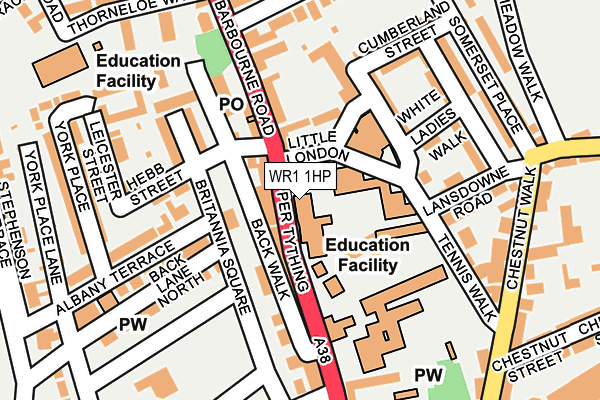 WR1 1HP map - OS OpenMap – Local (Ordnance Survey)