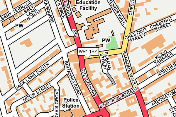WR1 1HZ map - OS OpenMap – Local (Ordnance Survey) WR1 1HZ map - OS OpenMap – Local (Ordnance Survey)