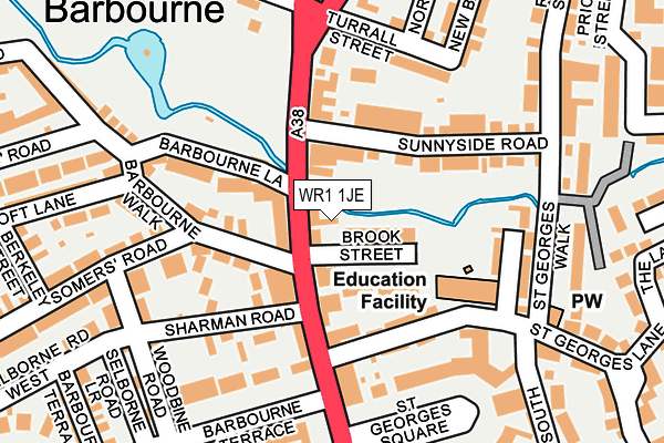 WR1 1JE map - OS OpenMap – Local (Ordnance Survey)