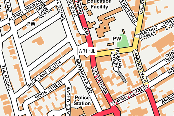 WR1 1JL map - OS OpenMap – Local (Ordnance Survey) WR1 1JL map - OS OpenMap – Local (Ordnance Survey)