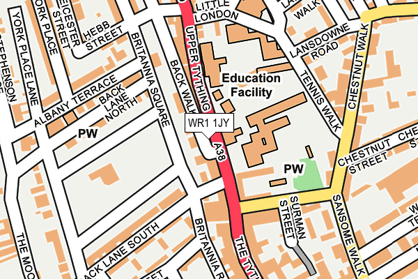 WR1 1JY map - OS OpenMap – Local (Ordnance Survey) WR1 1JY map - OS OpenMap – Local (Ordnance Survey)