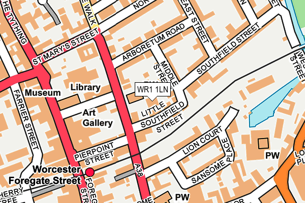WR1 1LN map - OS OpenMap – Local (Ordnance Survey)