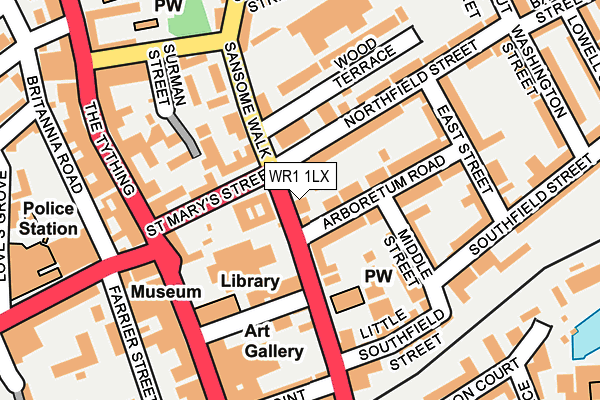 WR1 1LX map - OS OpenMap – Local (Ordnance Survey) WR1 1LX map - OS OpenMap – Local (Ordnance Survey)
