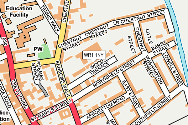 WR1 1NY map - OS OpenMap – Local (Ordnance Survey) WR1 1NY map - OS OpenMap – Local (Ordnance Survey)