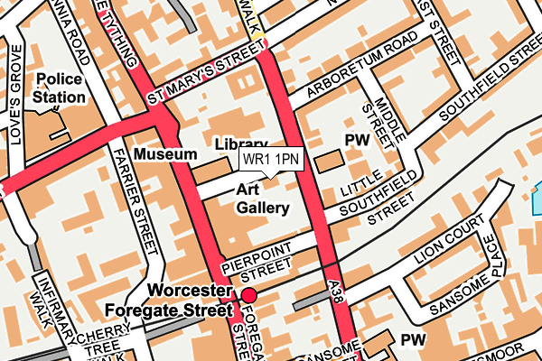 WR1 1PN map - OS OpenMap – Local (Ordnance Survey) WR1 1PN map - OS OpenMap – Local (Ordnance Survey)