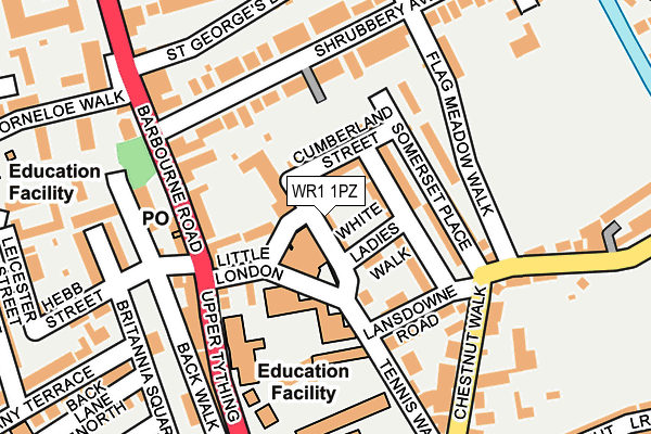 WR1 1PZ map - OS OpenMap – Local (Ordnance Survey)