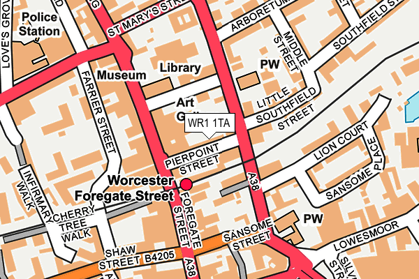 WR1 1TA map - OS OpenMap – Local (Ordnance Survey) WR1 1TA map - OS OpenMap – Local (Ordnance Survey)