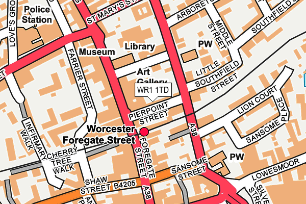 WR1 1TD map - OS OpenMap – Local (Ordnance Survey)