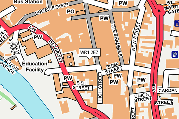 WR1 2EZ map - OS OpenMap – Local (Ordnance Survey)
