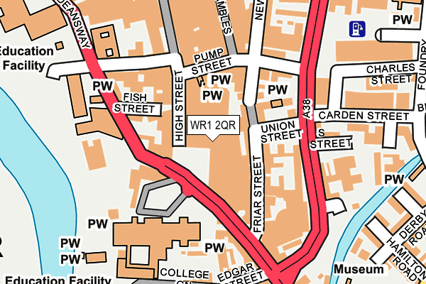 WR1 2QR map - OS OpenMap – Local (Ordnance Survey)