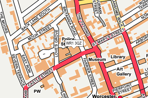 WR1 3QZ map - OS OpenMap – Local (Ordnance Survey) WR1 3QZ map - OS OpenMap – Local (Ordnance Survey)