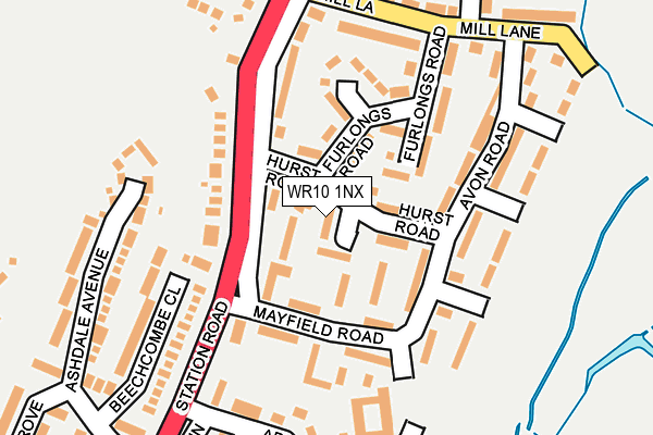 WR10 1NX map - OS OpenMap – Local (Ordnance Survey) WR10 1NX map - OS OpenMap – Local (Ordnance Survey)