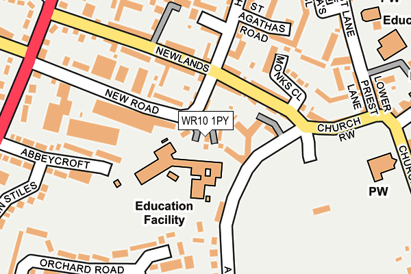 WR10 1PY map - OS OpenMap – Local (Ordnance Survey) WR10 1PY map - OS OpenMap – Local (Ordnance Survey)