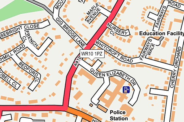 WR10 1PZ map - OS OpenMap – Local (Ordnance Survey) WR10 1PZ map - OS OpenMap – Local (Ordnance Survey)