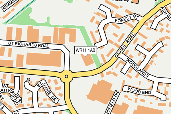 WR11 1AB map - OS OpenMap – Local (Ordnance Survey) WR11 1AB map - OS OpenMap – Local (Ordnance Survey)
