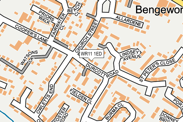 WR11 1ED map - OS OpenMap – Local (Ordnance Survey) WR11 1ED map - OS OpenMap – Local (Ordnance Survey)