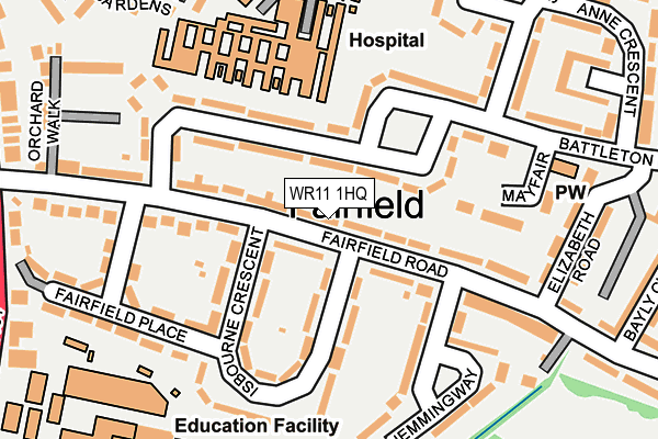 WR11 1HQ map - OS OpenMap – Local (Ordnance Survey) WR11 1HQ map - OS OpenMap – Local (Ordnance Survey)