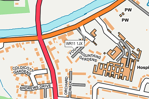 WR11 1JX map - OS OpenMap – Local (Ordnance Survey) WR11 1JX map - OS OpenMap – Local (Ordnance Survey)