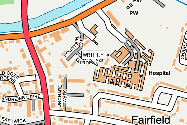 WR11 1JY map - OS OpenMap – Local (Ordnance Survey)