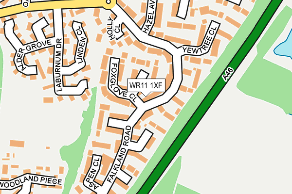 WR11 1XF map - OS OpenMap – Local (Ordnance Survey) WR11 1XF map - OS OpenMap – Local (Ordnance Survey)