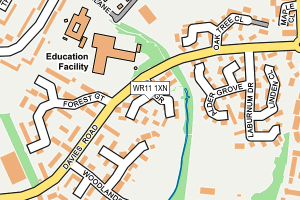 WR11 1XN map - OS OpenMap – Local (Ordnance Survey) WR11 1XN map - OS OpenMap – Local (Ordnance Survey)