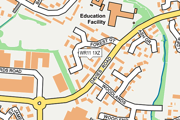 WR11 1XZ map - OS OpenMap – Local (Ordnance Survey) WR11 1XZ map - OS OpenMap – Local (Ordnance Survey)