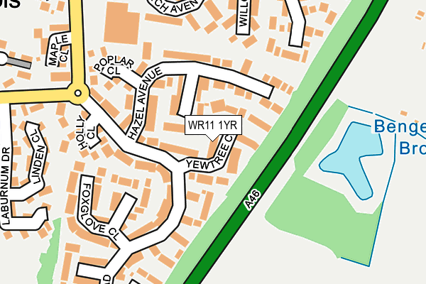 WR11 1YR map - OS OpenMap – Local (Ordnance Survey) WR11 1YR map - OS OpenMap – Local (Ordnance Survey)