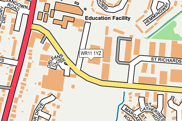 WR11 1YZ map - OS OpenMap – Local (Ordnance Survey) WR11 1YZ map - OS OpenMap – Local (Ordnance Survey)