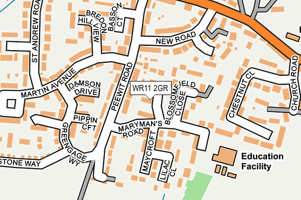 WR11 2GR map - OS OpenMap – Local (Ordnance Survey) WR11 2GR map - OS OpenMap – Local (Ordnance Survey)