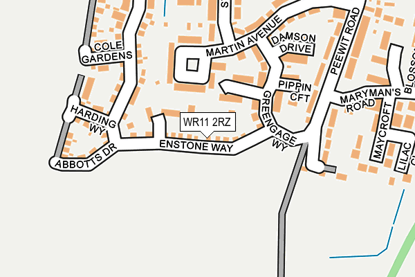 WR11 2RZ map - OS OpenMap – Local (Ordnance Survey) WR11 2RZ map - OS OpenMap – Local (Ordnance Survey)