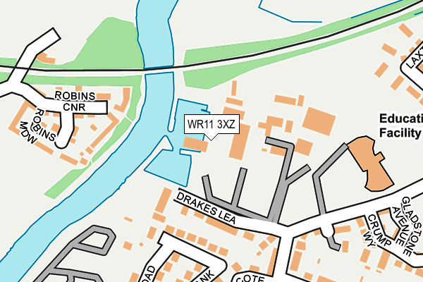 WR11 3XZ map - OS OpenMap – Local (Ordnance Survey) WR11 3XZ map - OS OpenMap – Local (Ordnance Survey)